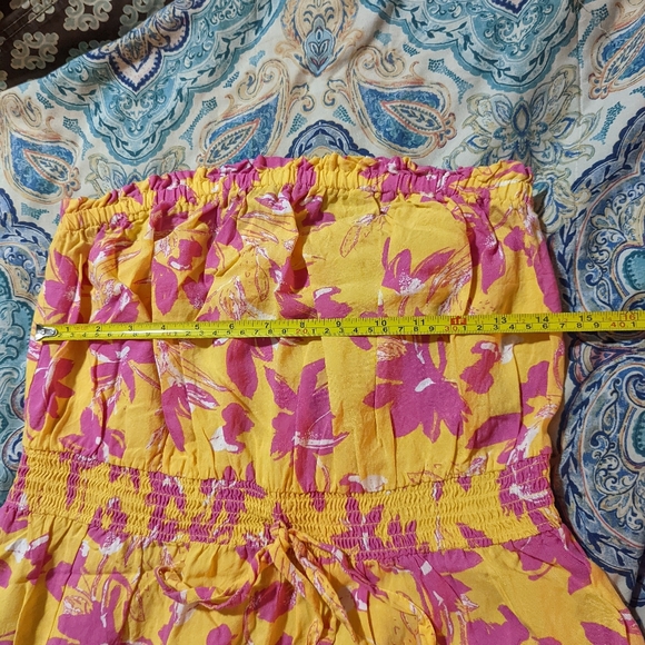 Yellow and pink strapless maxi - Picture 6 of 6